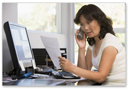 Woman on telephone